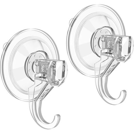 Anneau de suspension à ventouse, grand modèle, robuste, capacité de 10 kg environ, détachable, réutilisable, transparent, lot de 2 (1/5)