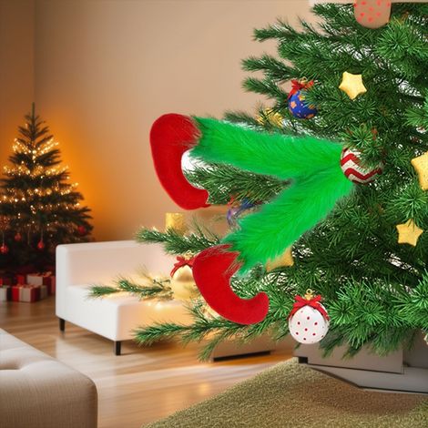 Décorations de Noël : sapin vert « Grinch », décorations pour sapin, Père Noël, lutins, bouquets de décorations de Noël (1/4)
