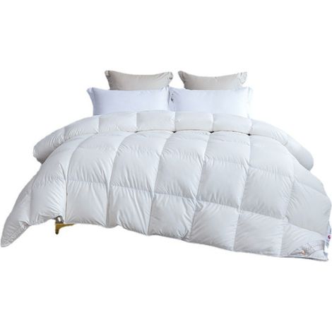 Couette en duvet Homyrium 135 x 200 cm, Couette Confort Hiver 135 x 200 cm, Couette en duvet extra chaude - Certifiée Oeko-Tex et RDS (Blanche, Poids de garnissage 950 g de duvet naturel) (1/5)
