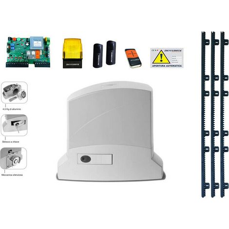 Kit Automazione Cancello Scorrevole 600kg 230v 3 Mt Cremagliera Si Adatta A Faac