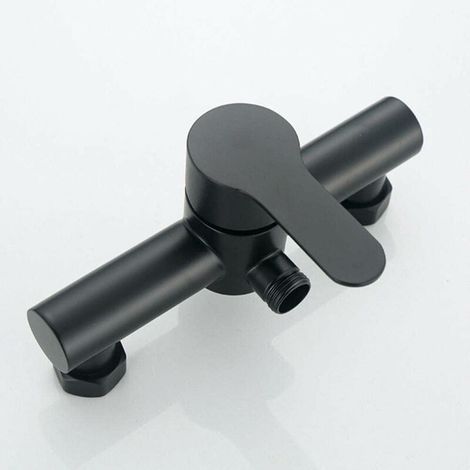 Serbia – Robinet de douche mitigeur mural noir en acier inoxydable – Finition chromée ultrabrillante – Valve céramique anti-fuite – Installation murale (1/5)