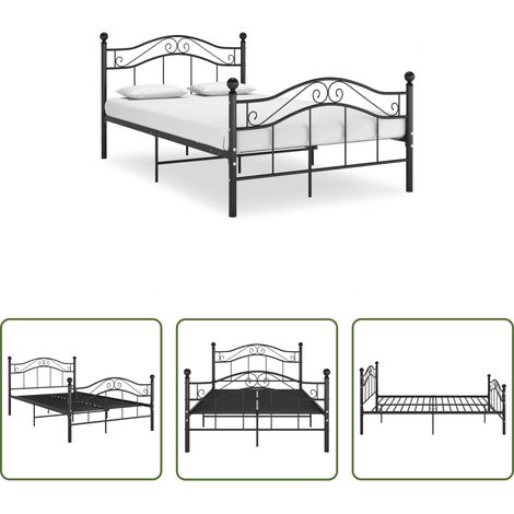 Metallbett - Bett Schwarz Metall 120x200 cm (1/5)
