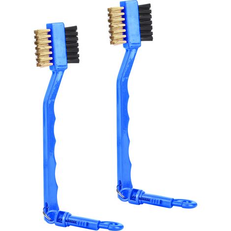 Brosse De Golf Double Face - Nylon Et Laiton - Pour Clubs Et Chaussures - Avec Crochet De Suspension - Lot De 2 (1/5)