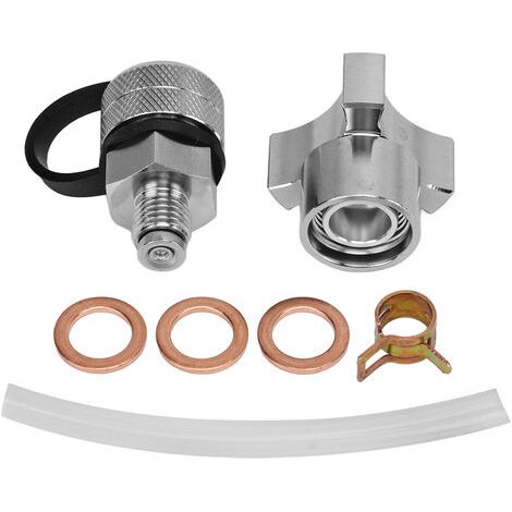 Válvula de drenaje de aceite antifugas y resistente a la corrosión, con estructura compacta y conexión para tubería de drenaje de acero inoxidable M14x1.5. (1/5)