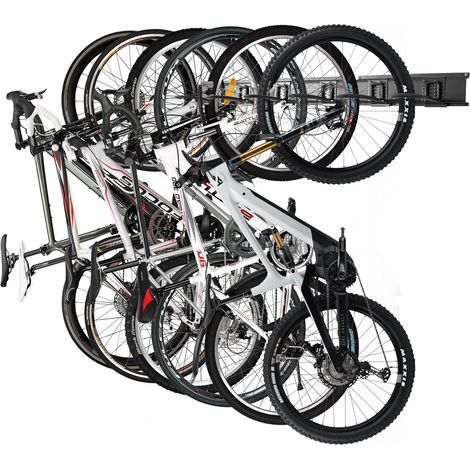 Porte-vélos, support mural pour vélo de garage, 6 porte-vélos et 6 crochets pour casques, capacité maximale 272 kg, 162 cm (1/5)