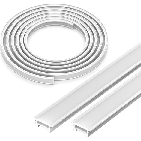 FCOB T2010 5M Profilé Goulotte en Silicone Néon Blanc Lait 120° Éclairage (1/5)