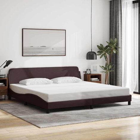 Bettgestell "Dover" Dunkelbraun 200x200 cm Stoff (1/5)