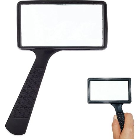 Loupe Lecture 10x avec Verre Rectangulaire HD Outil de Grossissement Loupe pour dmla Légère en foncé (1/5)