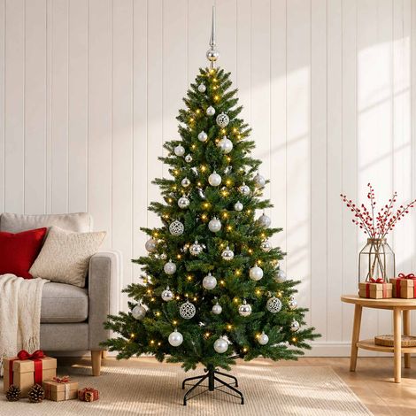 vidaXL Artificial Christmas Tree with Bauble 150 cm 150 LEDs (1/5)