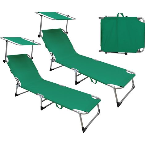 Coppia Set 2 Pezzi Lettino Malta Prendisole Con Tettino Parasole Struttura In Alluminio Anodizzato Schienale Regolabile Pieghevole Professionale Tessuto Textilene Impermeabile Resistente Raggi Uv Pet (1/5)