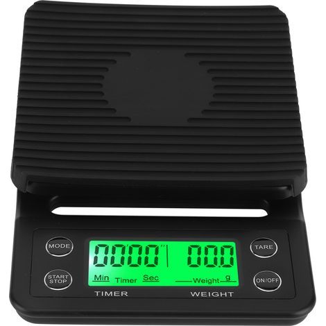 Coffee scale with timer, portable digital electronic kitchen scale, food weighing, black 5KG/0.1 (1/5)