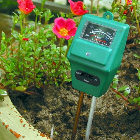 3-in-1-Tester für Boden, pH-Wert, Feuchtigkeit und Sonnenlicht: Digitaler Analysator für Pflanzen und Blumen, Werkzeug für die Hydrokultur. (1/5)