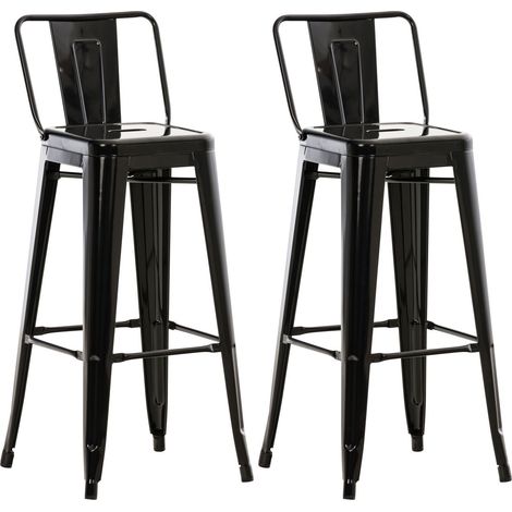 Set 2 Sgabelli Bar in Metallo MASON nero (1/5)