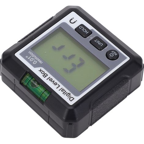 Rapporteur d'angle numérique 4x90° niveau à bulle électronique inclinomètre boîtier avec base magnétique noir et blanc (1/5)