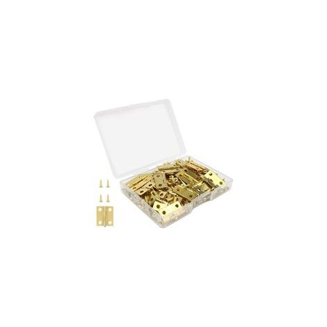 50 cerniere per scatole di legno, 18 x 15 mm, con viti, cerniere decorative vintage, adatte per lavori artigianali. - Crezuo