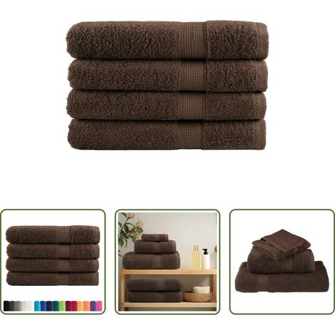Badetuch - Premium Handtücher SOLUND 4 Stk. Braun 100x200 cm 600 g/m² (1/5)