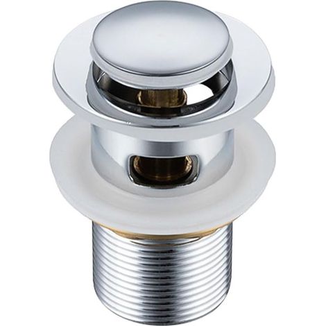 Bonde de lavabo avec trop-plein, bonde universelle, clapet POP UP pour lavabos, bonde de lavabo avec trop-plein (avec trou) (1/4)