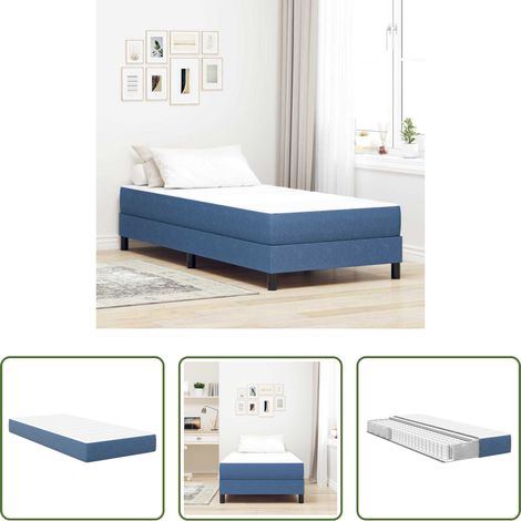 Confort de sommeil - Matelas de Lit avec matelas Bleu 80 x 200 cm tissu (1/5)