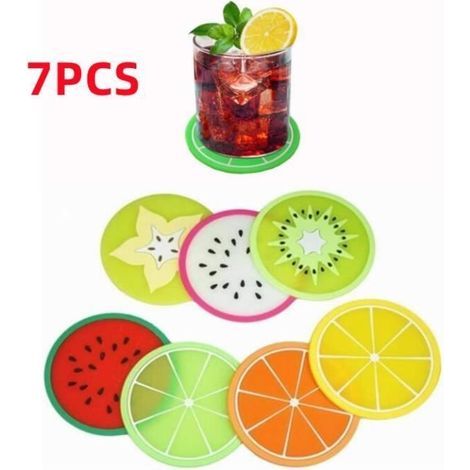 Sottobicchiere creativo in silicone con design a frutta, antiscivolo, 9 cm (1/4)