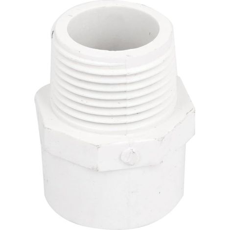 Raccords PVC Tuyau D'eau 32mm Mâle Fileté Droit De Tuyauterie Coupleur Blanc (1/2)