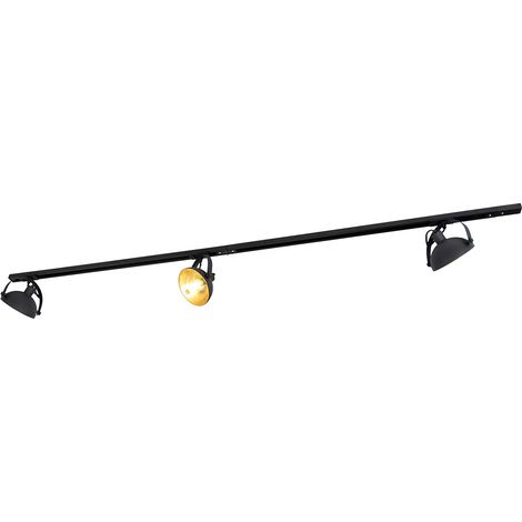 1-Phase Track Lighting with 3 Adjustable Black Spotlights - Magnax