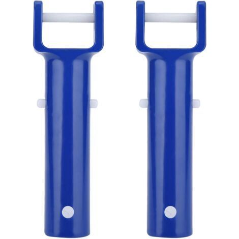 Clip de Piscine, Matériau ABS Bleu Piscine Pince en Forme de V Pince de Tête de Brosse Poignée de Rechange Accessoires de Piscine pour la Plupart des Têtes D'aspiration Standard 2 Pièces (1/5)