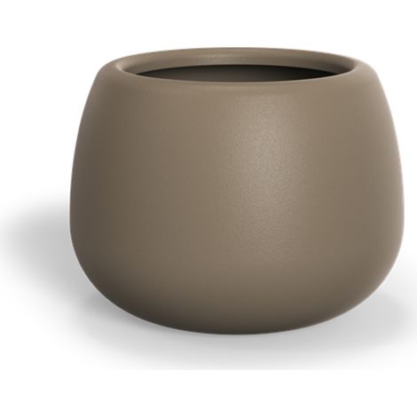 Adezz Mero Pflanzgefäß Fiberglas Pflanzkübel Blumenkübel 80x60 cm beigegrau