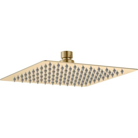 Signature React Ultraslim Square Shower Head 200mm x 200mm - Brushed Brass (1/2)
