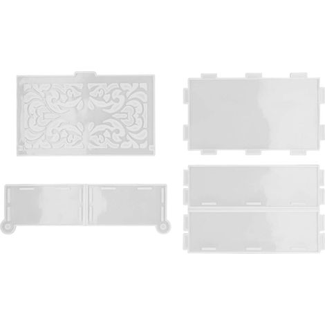 4 moules boîte de rangement en silicone réutilisables, moule résine à couvercle à rabat ajouré motif, DIY artisanat création organisateur (1/5)