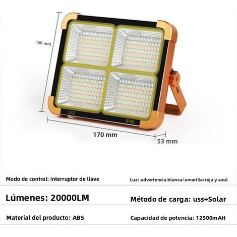 Projecteur LED solaire d'extérieur rechargeable avec réflecteur, projecteur de chantier rechargeableK55 (1/4)