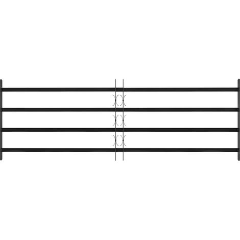 vidaXL Window Grille 175 x 60 cm Powder-Coated Steel Black