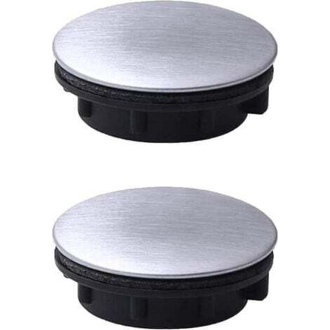 2pcs évier Ruban Trou Couvercle en Acier Inoxydable Robinet Trou Couvercle évier Trou Plaque Bouchon Bouchon obturateur pour Salle de Bain Cuisine (Trou d'installation pour 1.2-1.6in/31-40mm)… (1/4)