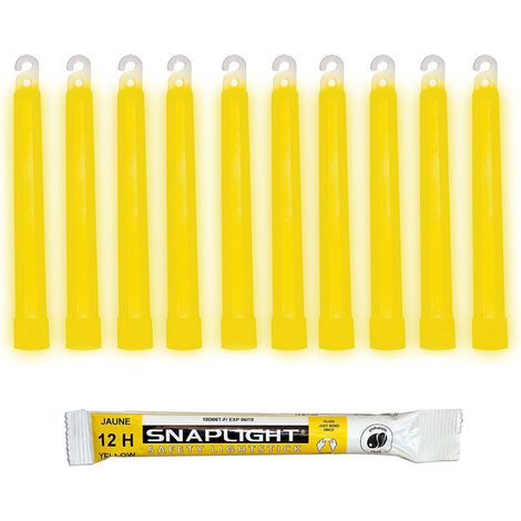 Cyalume Bastoncini Luminosi Giallo SnapLight Glow Sticks 15 cm - 6 Inch Light Stick ultra-luminoso con una durata da 12 Ore (Scatola da 100 pezzi)