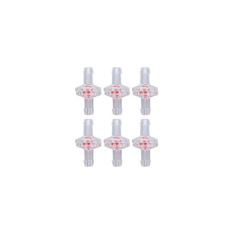 Lot de 10 clapets anti-retour unidirectionnels en plastique PP, à membrane et embout cannelé, pour tuyau d'admission d'air, 5 mm, transparents. (1/5)