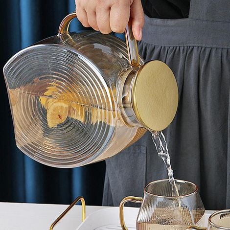 Carafe d'Eau en Verre Pichet à Boisson en Verre 2.5L (1/4)
