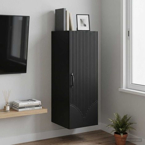 vidaXL Armoire Murale Noir 33 x 34,5 x 90 cm Bois d'ingénierie (1/5)