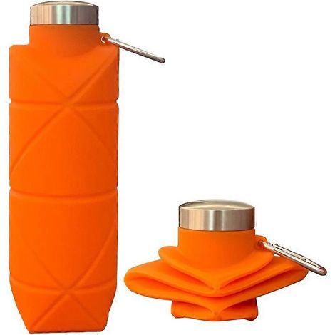 Gourde de voyage pliable, 700 ml, en silicone pliable (orange) (1/3)