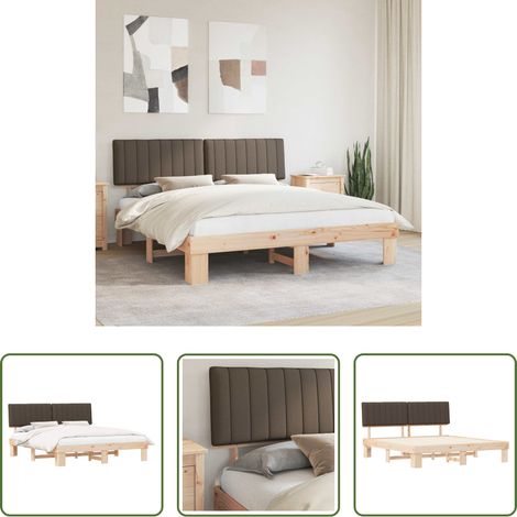 vidaXL Polsterter Kopfteil -  Bettgestell mit gepolstertem Kopfteil Taupe 180 x 200 cm (1/5)