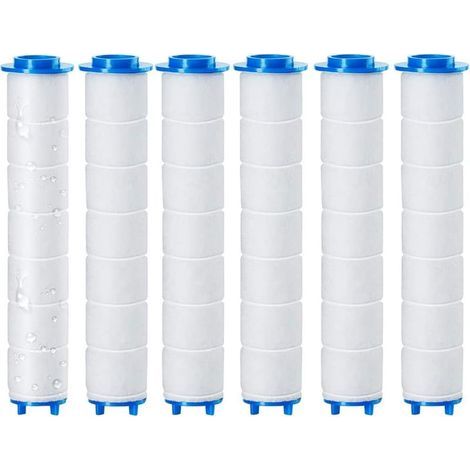 6-teiliger Universal-Duschkopf-Austauschfilter, 9,5 x 2 cm, negative Ionen – für abnehmbare Duschköpfe, Umkehrosmose, Chlor-, Fluorid- und Partikelfiltration (1/5)
