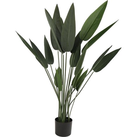 Canna artificiel pour intérieur et extérieur, plante artificielle d'une beauté saisissante en pot, 110 cm (43,3 pouces). (1/5)