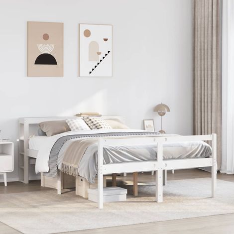 Seniorenbett mit Kopfteil ohne Matratze Weiß 120x200 cm