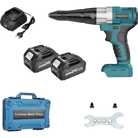 Rivettatrice, motore brushless, elevata forza di trazione, 2 batterie (1/2)