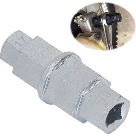 Sechskant-Achsenwerkzeug für Motorräder, Innensechskant-Steckschlüssel, Vorderradnabe, 17 mm, 19 mm, 22 mm, 24 mm Sechskant-Achsenadapter (silber) (1/4)