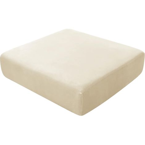 Sofa Seat Cushion Covers, Stretch Velvet Sofa Cushion Covers, Replacement Sofa Cushion Covers for Individual Cushions (Large 1-Seater, Beige) (1/5)