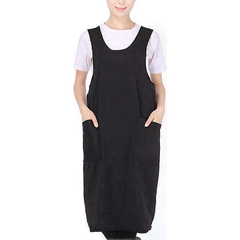 Tablier de coiffeur professionnel avec poches, imperméable, 1 pièce (noir)-Black (1/3)