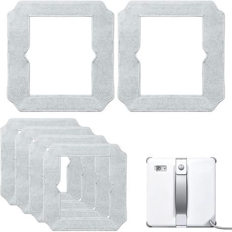 Juego de 6 paños de limpieza para robots limpiacristales compactos - Almohadillas de repuesto de microfibra para dispositivos de limpieza de ventanas en miniatura - Accesorios lavables y reutilizables (1/5)