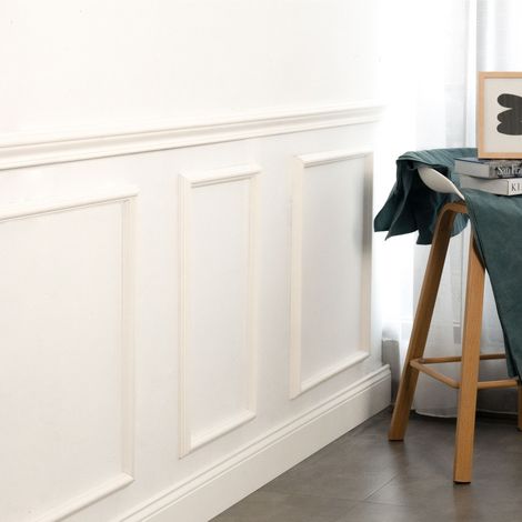 Kit Moulures Murales en Bois de Pin Merkusii - 600x600mm - Moulure de Soubassement