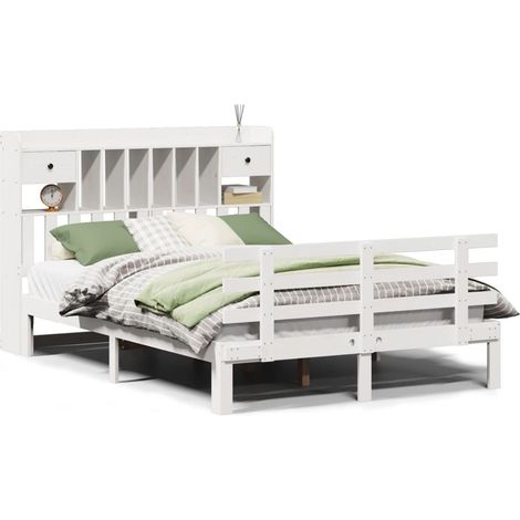 Maison Exclusive - Letto Libreria senza Materasso Bianco 160x200 cm Legno di Pino