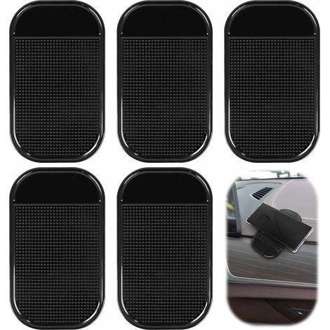 Lot de 5 tapis anti-dérapant pour téléphone portable, tapis anti-dérapant avec tapis adhésif adhésif fort PVC tableau de bord tablette tapis adhésif pour téléphone portable lunettes de soleil clés Lan (1/5)