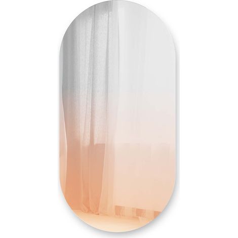 Miroir mural ovale effet brumeux rosé 45 x 91 cm – Verre – Pour espaces modernes – Design élégant – Umbra (1/4)